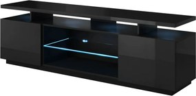 Comoda TV EVA, negru, PAL laminat, 180x40x56 cm