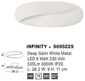 Aplica de perete LED design modern Infinity alb satin