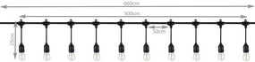 ShopJK LANȚ DE LUMINI DECORATIV - 5M - 24V - IP44 - 15617