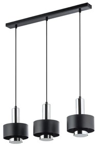 Lustră pe cablu RIF LUX 3xGX53/12W/230V negru/crom lucios