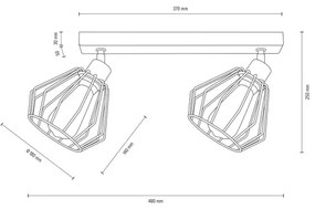 Spot de tavan Spot-Light DO63804274 VENTI 2xE27/15W/230 pin