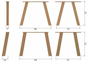 Masă de dining din lemn de stejar 100x180 cm Tablo – WOOOD
