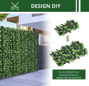 Gard artificial Verde Outsunny, 1X3m, iedera artificiala, frunze artificiale | Aosom RO