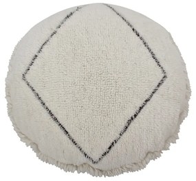 Taburet alb cu tapițerie din lână Berber Soul – Lorena Canals