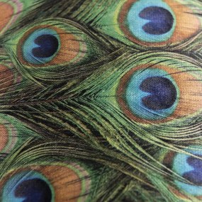 Abajur din catifea cu design de păun 50/50/25 cu interior auriu