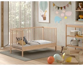 Pătuț în culoare naturală din lemn de pin 70x140 cm DINO – Vipack