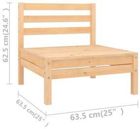 Set mobilier de gradina, 10 piese, lemn masiv de pin Maro, 1