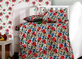 Lenjerie de pat cu husa elastic Gargarita din bumbac ranforce, gramaj tesatura 120 g/mp, multicolor