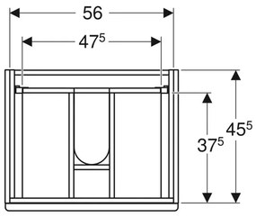 Dulap baza suspendat Geberit Modo 2 sertare alb lucios 60 cm