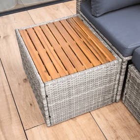 Set rattan de grădină DEBRA, gri/natural/crem