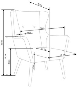 Scaun relax Culoare Albastru, ECHO