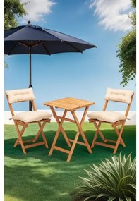 Set de balcon din fag cu perne