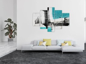 Tablou - Abstract turcoaz (150x105 cm)