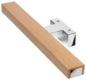 Aplică LED pentru oglindă de baie Brilagi WOODY MIRROR LED/8W/230V IP44 stejar/crom