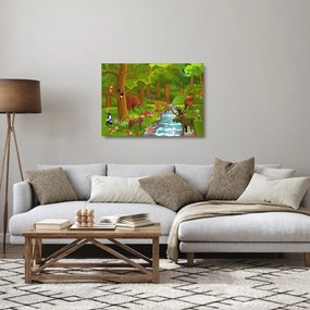 Tablou pe sticlă pentru copii cu animale (70x50 cm)