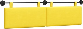 vidaXL Cap de pat suspendat Pe perete Galben Deschis 190 x 55 x 5 cm