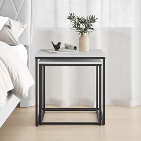 Set 2 piese mese de cafea QUADRO, albe