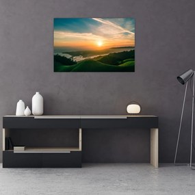 Tablou cu soarele răsărind deasupra mării (90x60 cm)