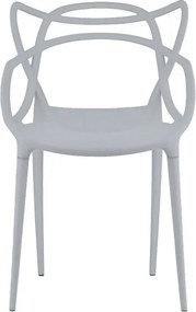 Set 4 bucati scaune din plastic KATO gri deschis