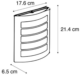 Lampă de perete exterioară neagră IP44 cu senzor crepuscular - Miro
