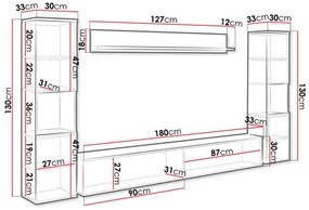 Mobilier living Nova XL (matera + alb lucios). 1121837