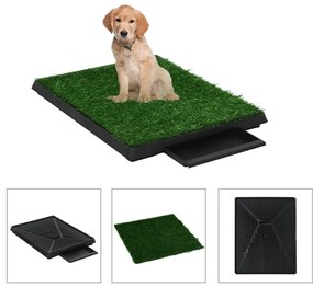 vidaXL Toaletă animale companie tavă &amp; gazon artificial 63x50x7 cm WC