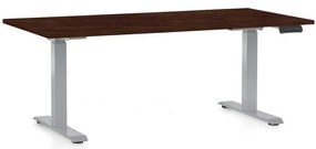 Masă înălțime reglabilă OfficeTech D, 160 x 80 cm, picioare gri, wenge