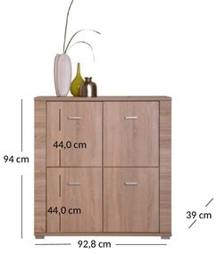 Comodă Gwenn 4D (Stejar sonoma). 1052927