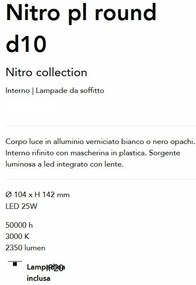 Spot LED aplicat Nitro pl round d10 negru