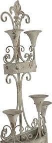 Sfesnic 10 lumanari, verde, din metal, aspect vintage, 44x21x144 cm
