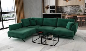 Coltar extensibil cu spatiu pentru depozitare, 276x191x90 cm, Larde L03, Eltap (Culoare: Verde lucios - Nube 35)