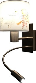 Brilagi - Lampă LED flexibilă BOBO 1xE27/25W/230V + LED/3W m. crom/alb/cu animale