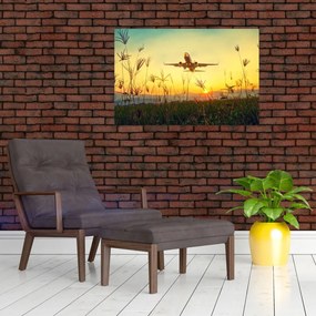 Tablou cu avionul ridicându-se spre zbor (90x60 cm)