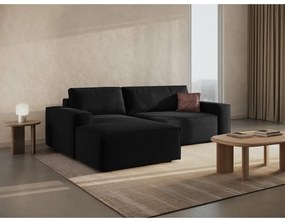 Colțar negru extensibil (cu colț pe partea stângă ) Jodie – Micadoni Home