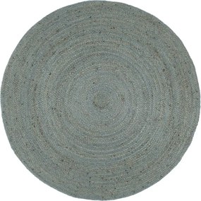 vidaXL Covor lucrat manual, verde măsliniu, 180 cm, iută, rotund