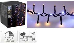 Lanț luminos exterior Waterfall, 20 m, 1410 L ED,alb cald și alb rece, temporizator, IP44, 20 m