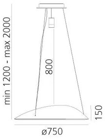 Lustră LED RGBW dimabilă pe cablu Artemide 1402010APP AMELUNA LED/45W/230V 3000K