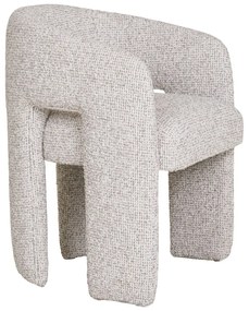 Scaun de sufragerie gri deschis cu cotiere tapițat Monroe – House Nordic