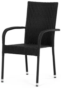 Autronic Scaun de grădină, metal, polyratan,negru, A ZC-S2113 BK