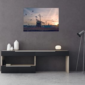 Tablou cu moară de vânt (90x60 cm)