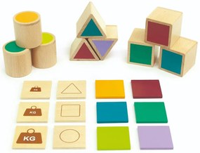JOC EDUCATIV PENTRU COPII SI COPII NEVOI SPECIALE DIDACTIC, INVATAM DESPRE CULORI, GREUTATI, FORME GEOMETRICE SI ATRIBUTE - ANDREU TOYS (ANT16133)