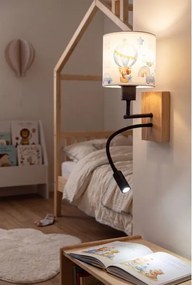 Brilagi-LED Flex. lampă BOBO WOOD 1xE27/25W/230V + LED/3W stejar/negru/alb/albastru/miere