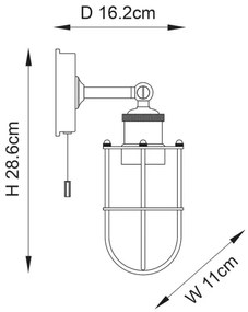 Endon 99948 - Aplica de perete pentru baie CREW, 1xE27/6W/230V, IP44, negru