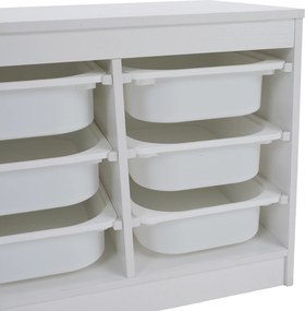 Organizator cu cutii de depozitare, alb, TRIMAL