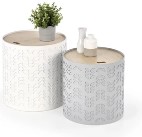 Set mese de cafea Culoare Alb / Gri, SANNA