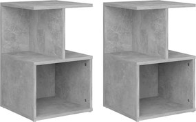 vidaXL Noptiere, 2 buc., gri beton, 35x35x55 cm, PAL