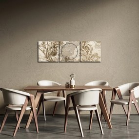 Tablou - Perete cu flori (cu ceas) (90x30 cm)