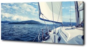 Tablou canvas Iahtul pe fundal mare