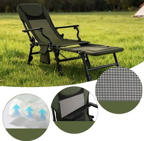 Scaun de pescuit mare cu suport pentru picioare