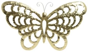 Decoratiune perete fluture metalic auriu 50 x 30 cm
